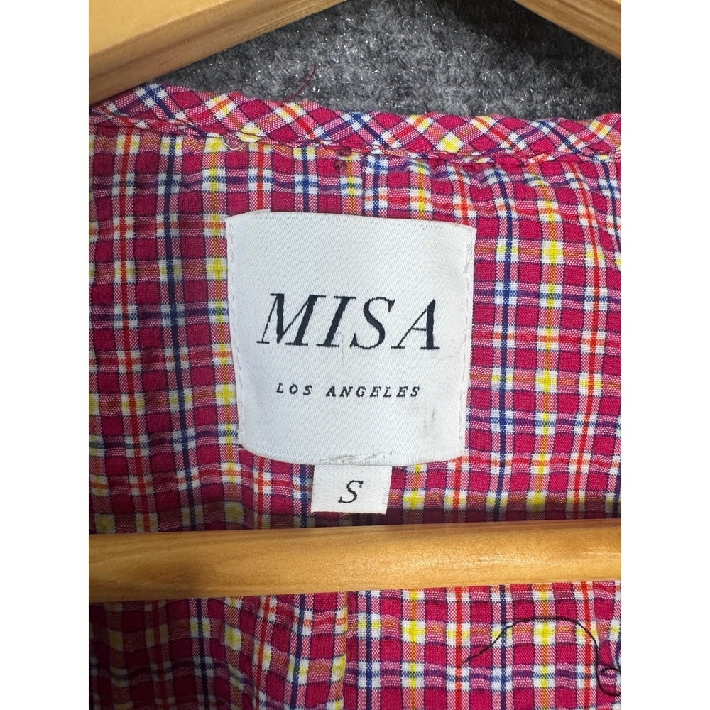 Misa Anthropologie La Stella‎ Dress Women S Red Gingham Wrap Maxi Boho Festival - Picture 4 of 13